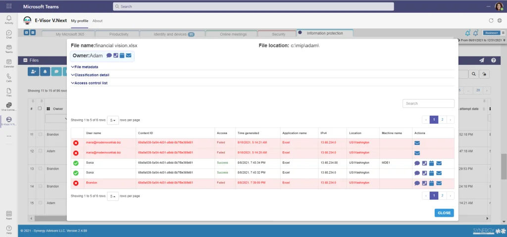 Information Protection and document lifecycle management