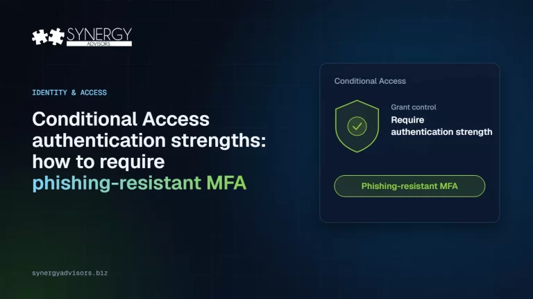 Conditional Access authentication strength requiring phishing-resistant MFA