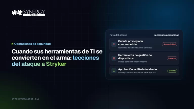 Cuando sus herramientas de TI se convierten en el arma: lecciones del ataque a Stryker · Synergy Advisors
