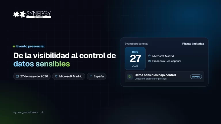 De la visibilidad al control de datos sensibles · Synergy Advisors, 27 de mayo de 2026 · España