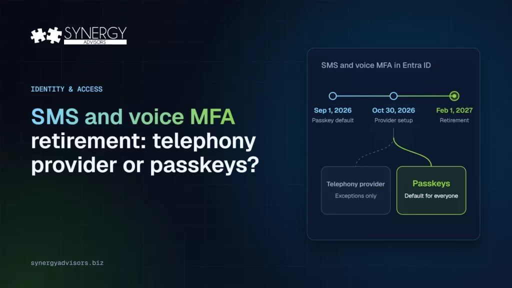 Microsoft Entra SMS and voice MFA retirement timeline and the two paths: telephony provider or passkeys