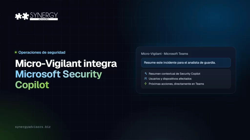 Micro-Vigilant integra Microsoft Security Copilot · Synergy Advisors