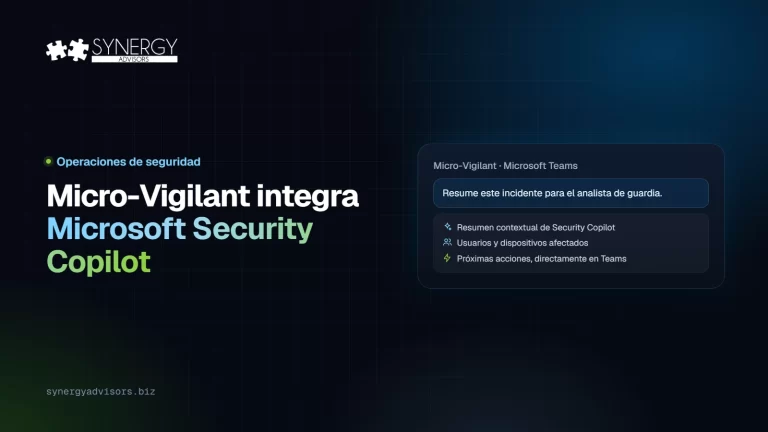Micro-Vigilant integra Microsoft Security Copilot · Synergy Advisors