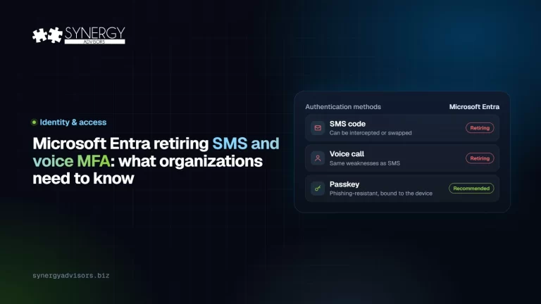 Microsoft Entra retiring SMS and voice MFA: what organizations need to know · Synergy Advisors