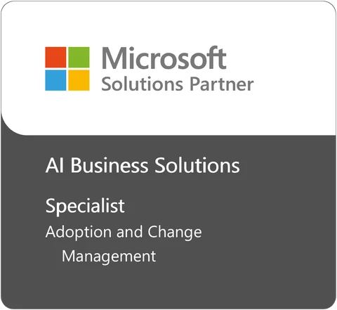 Microsoft Solutions Partner specialization badge: Adoption and Change Management