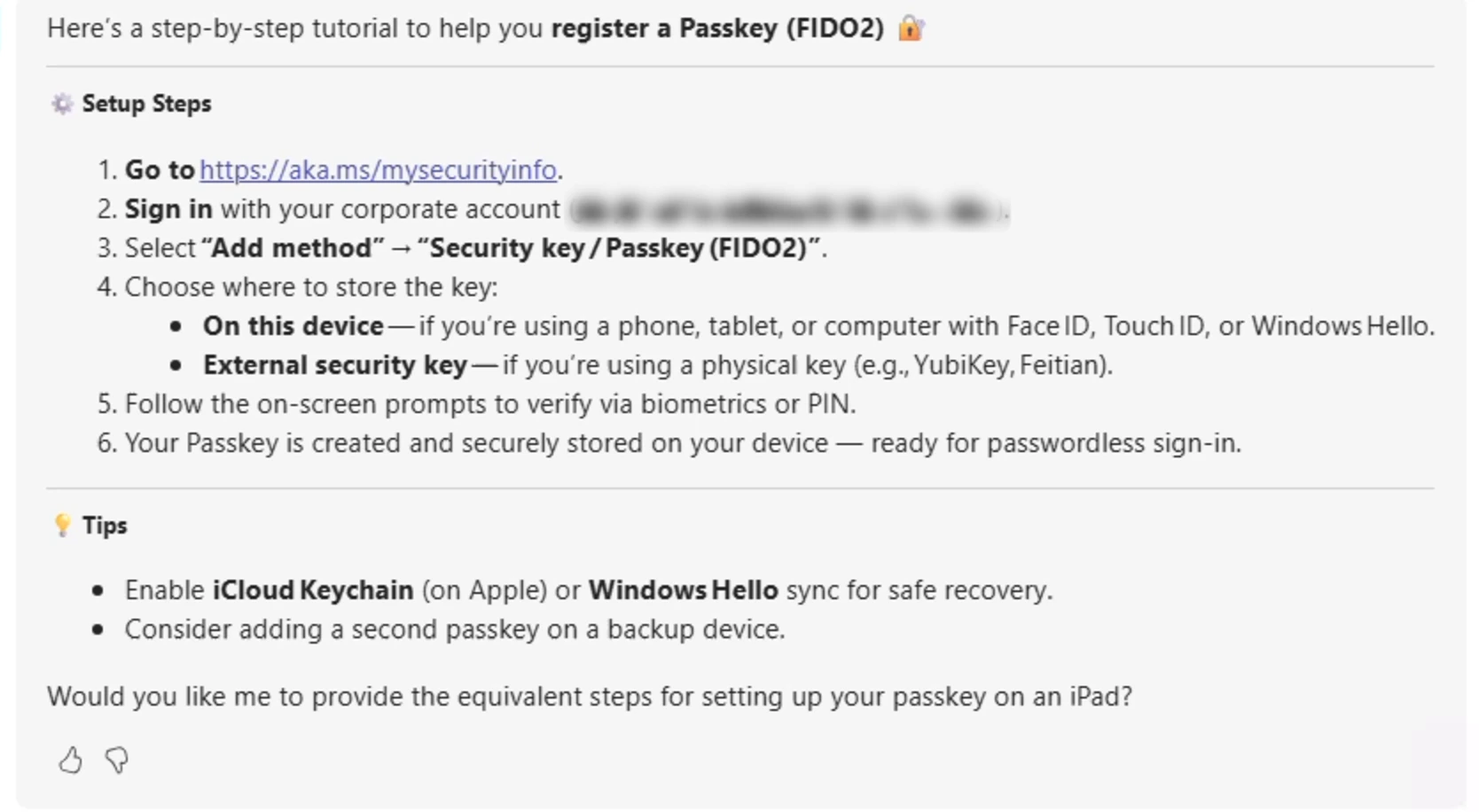 Secure Access User Agent tutorial to register a passkey in Microsoft Teams