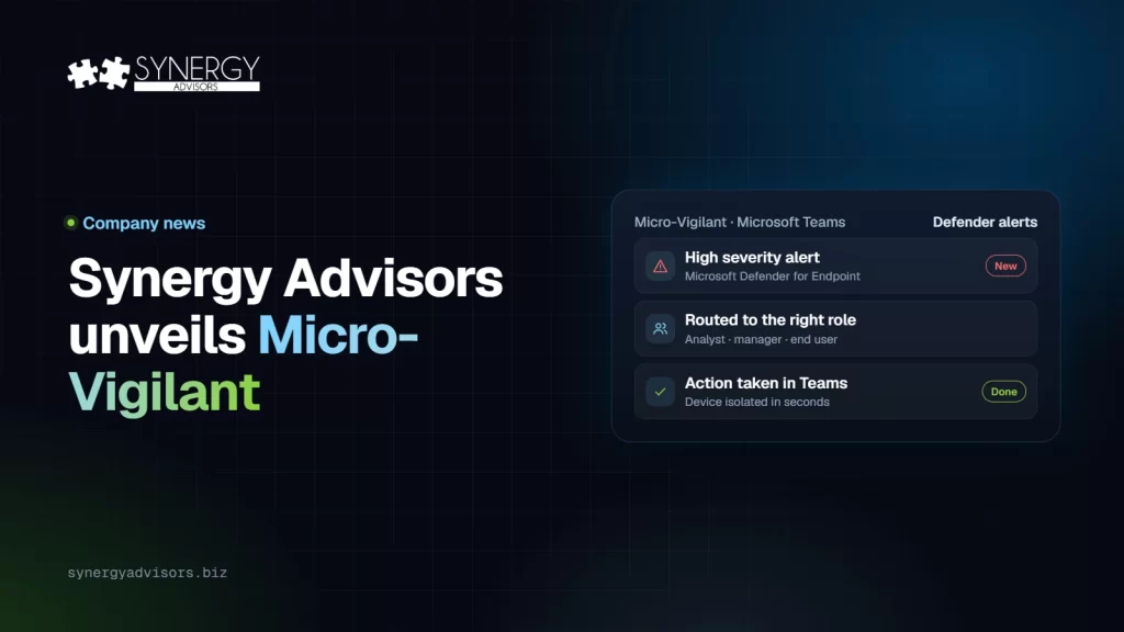 Synergy Advisors unveils Micro-Vigilant · Synergy Advisors