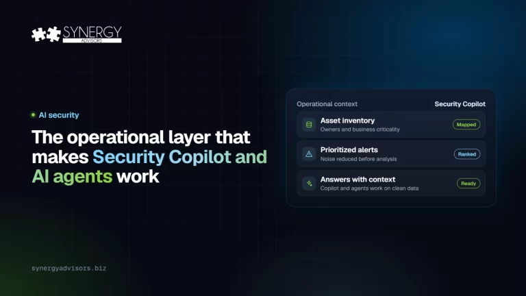 The operational layer that makes Security Copilot and AI agents work · Synergy Advisors