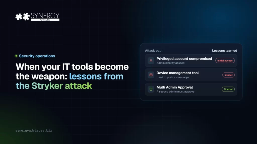 When your IT tools become the weapon: lessons from the Stryker attack ยท Synergy Advisors